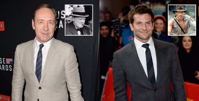 Kevin Spacey dará vida a Winston Churchill y Brandly Cooper ¿Indiana Jones?