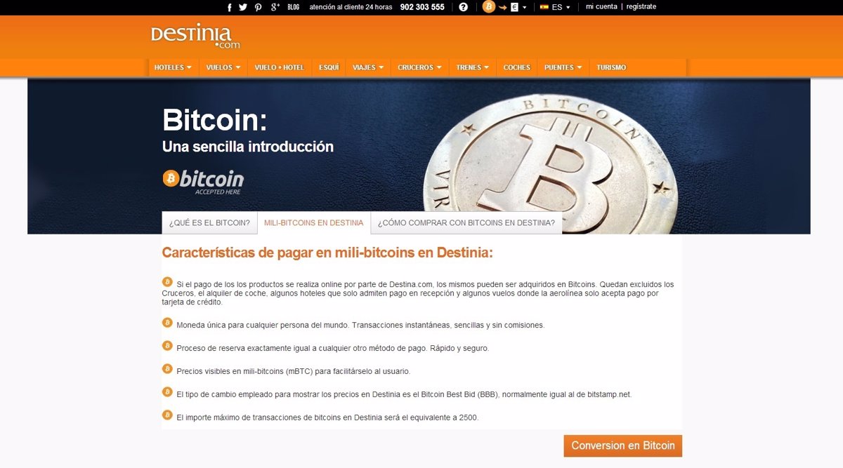 destinia bitcoin