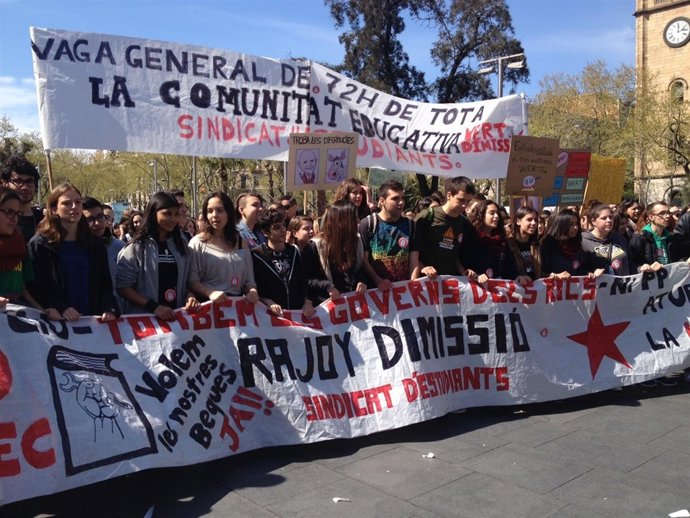 Manifestación de estudiantes en Barcelona