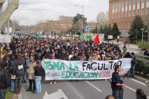 Huelga de estudiantes en la Universidad Complutense