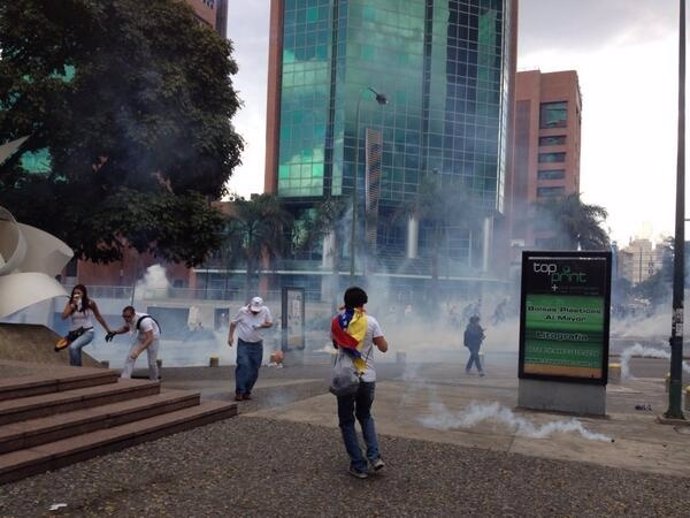 Disturbios en la protesta estudiantil en El Rosal, Caracas