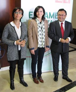 María Gámez, Rafaela Crespín y Miguel Ángel Heredia (PSOE)