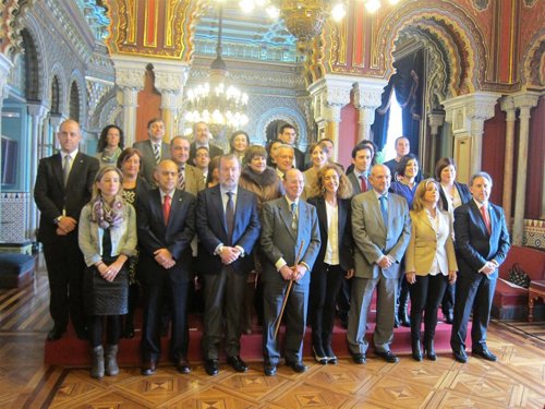 Ibon Areso con toda la Corporación municipal