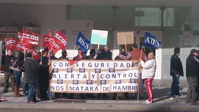 Protesta de los vigilantes de seguridad