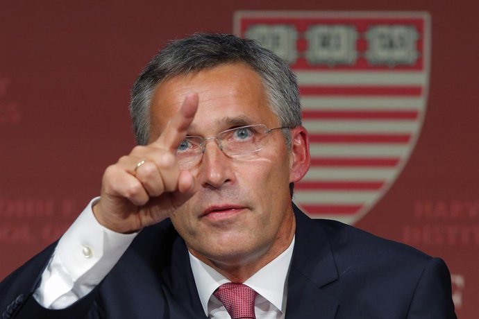 Norway's PM Stoltenberg speaks at the Kennedy School of Government at Harvard Un