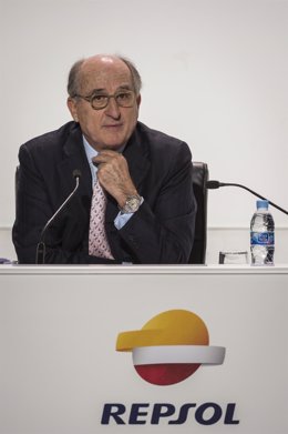 El presidente de Repsol, Antonio Brufau, en la Junta de accionistas