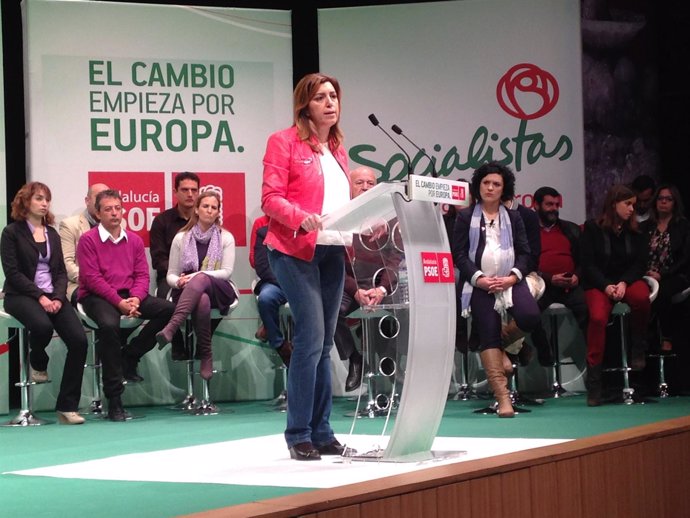 La presidenta de la Junta de Andalucía, Susana Díaz, en Aracena (Huelva).