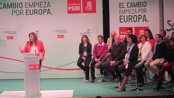 La presidenta de la Junta de Andalucía, Susana Díaz, en Aracena (Huelva).