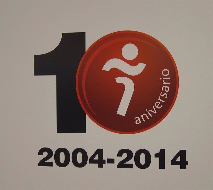 Logotipo del décimo aniversario de Logroño Deporte 