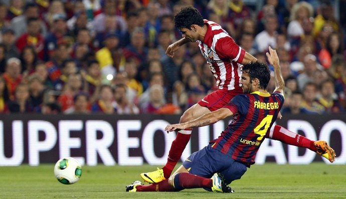 Diego Costa y Cesc en el FC Barcelona-Atlético de la Supercopa