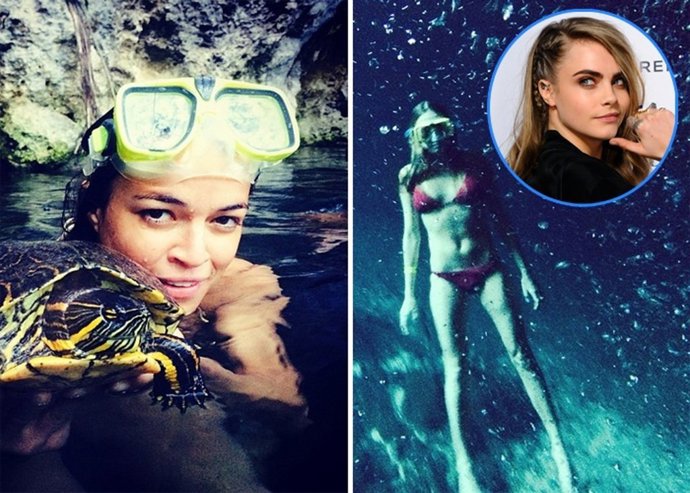 Cara Delevingne y Michelle Rodríguez desatan su amor y pasión en Cancún