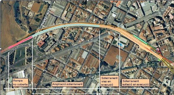 Propuesta de soterramiento de la línea de FGC de Sabadell