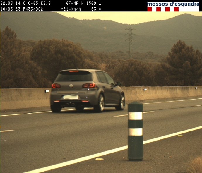 Turismo detectado a 214 km/h en Llagostera