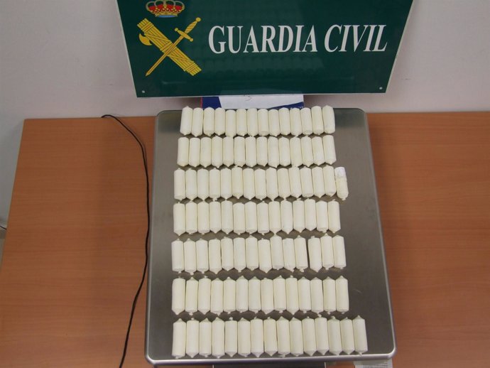 Un total de 1.049 gramos incautados de cocaína por la Guardia Civil