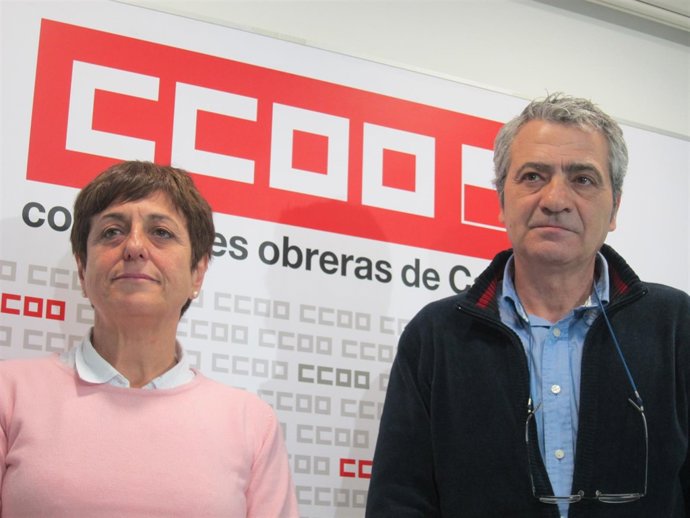 María Jesús Cedrún y Carlos Sánchez, de UGT y CCOO