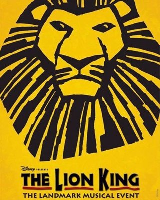 Cartel promocioanl del musical The Lion King