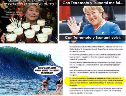 Bromas y comentarios de Bachelet sobre el terremoto
