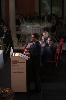 Juan Manuel Moreno, en los desayunos de Europa Press