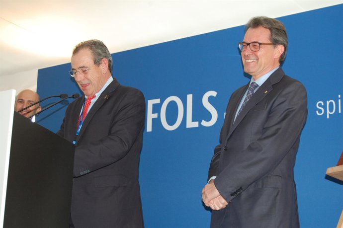 El pte de Grífols y el de la Generalitat, V.Grífols y A.Mas