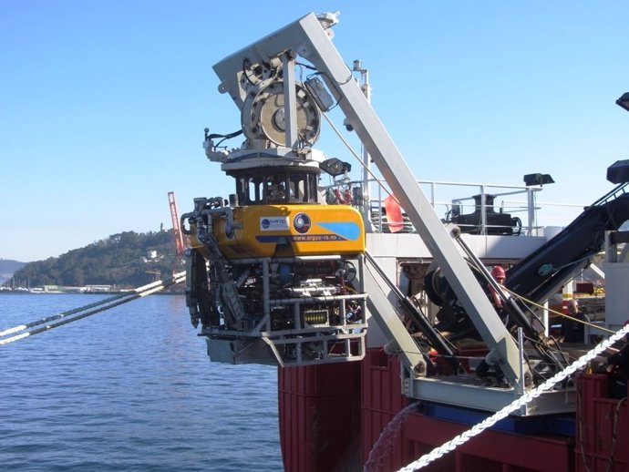 Imagen del robot submarino portugués que investiga el fondo del Golfo de Cádiz