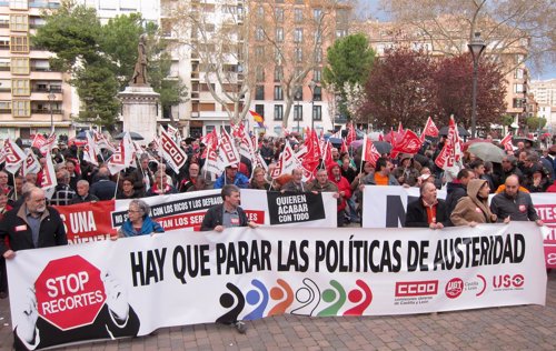 Concentración contra políticas de austeridad en la UE en Valladolid