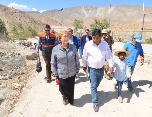 La presidenta de Chile, Michelle Bachelet, recorre Arica y Parinacota 