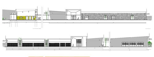 Alzado del futuro colegio de Fraga