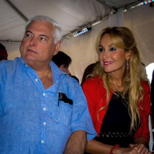 Esther Alcocer Koplowitz y el presidente de Panamá, Ricardo Martinelli