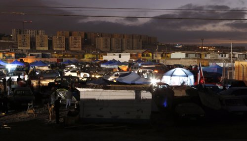 Campamento de damnificados por el terremoto en Chile