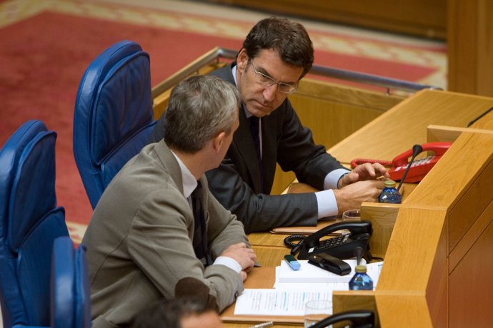 Feijóo y Rueda en el Parlamento