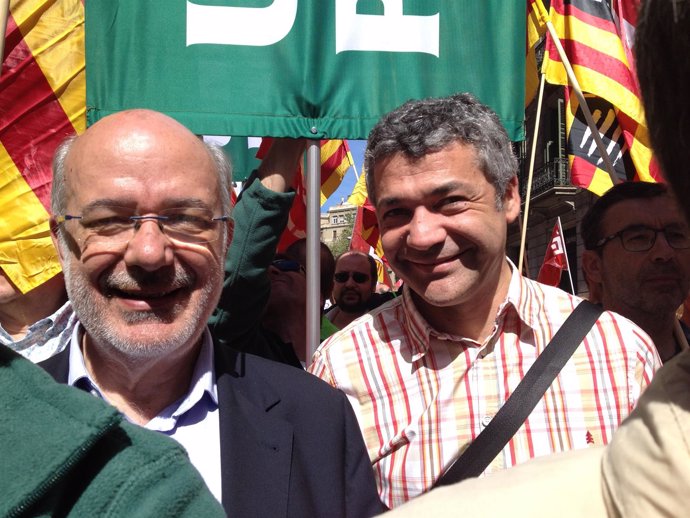 Oriol Amorós en la manifestación de Barcelona