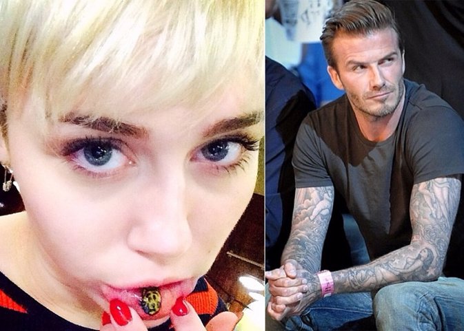 Miley Cyrus David Beckham tatuajes