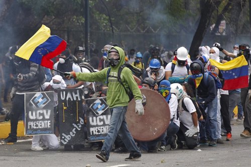 Disturbios en el campus de la UCV, en Caracas