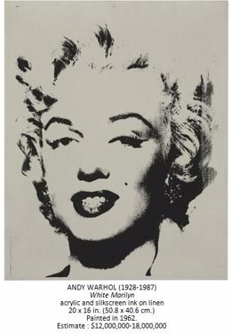 La Marilyn blanca de Warhol se subastará el próximo 13 de mayo