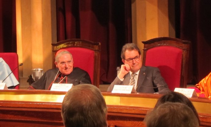 Cardenal L.M.Sistach y pte.De la Generalitat Artur Mas