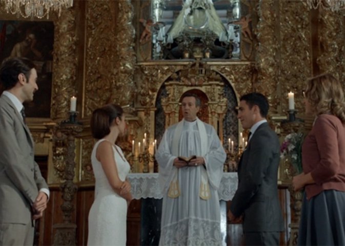 Paula Echevarría planta en el altar a Miguel ángel Silvestre en Velvet