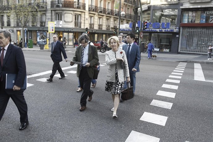 Esperanza Aguirre a su llegada al comité de dirección del PP en Génova