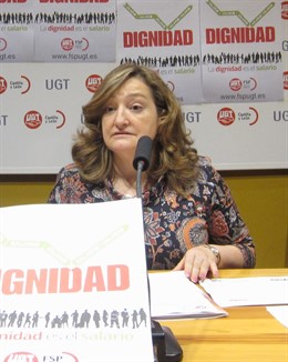 La secretaria general de FSP e UGT en Castilla y León, Carmen Ámez