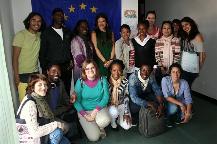 Herrera, con participantes en el proyecto