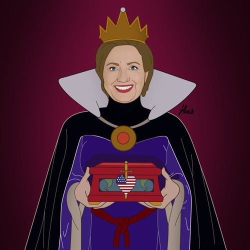 Hillary Clinton como dibujo animado