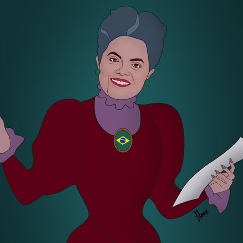 Rousseff como dibujo animado