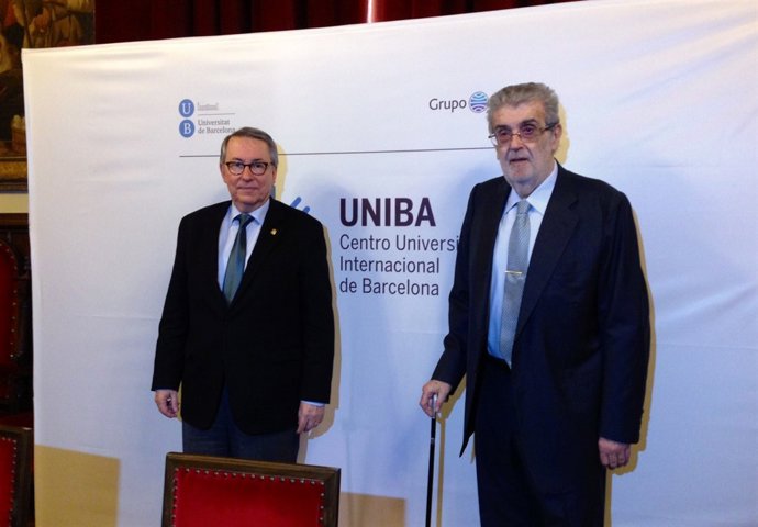 El rector de la UB, Dídac Ramírez, y el pte. De Grupo Planeta, José Manuel Lara