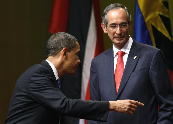 Barack Obama y el expresidente de Guatemala Álvaro Colom (2008-2012)