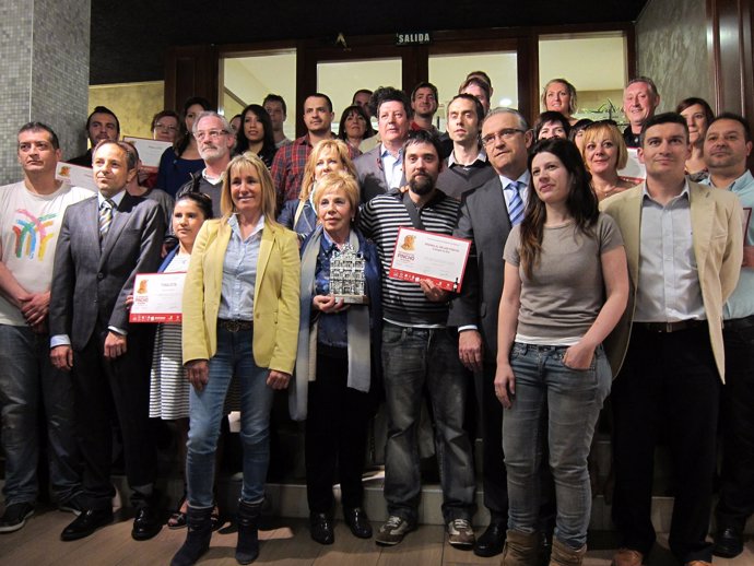 Galardonados, autoridades y participantes en la Semana del Pincho de Navarra