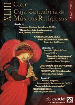 Cartel de 43 edición del Ciclo de Caja Cantabria de Músicas Religiosas