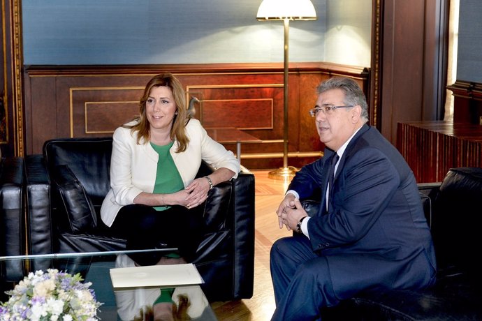 Susana Díaz y Juan Ignacio Zoido durante el encuentro