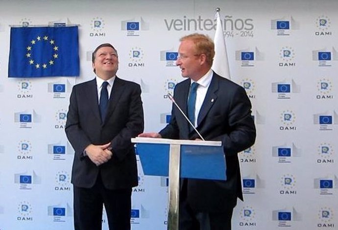 Durao Barroso con el presidente de la OAMI Antonio Campinos