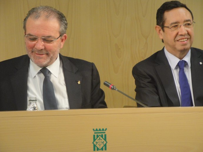 El presidente de la Diputación J.Reñé y el delegado de la Generalitat R.Farré