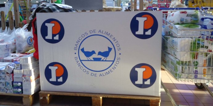 Palé de comida de Leclerc entregado al Banco de Alimentos