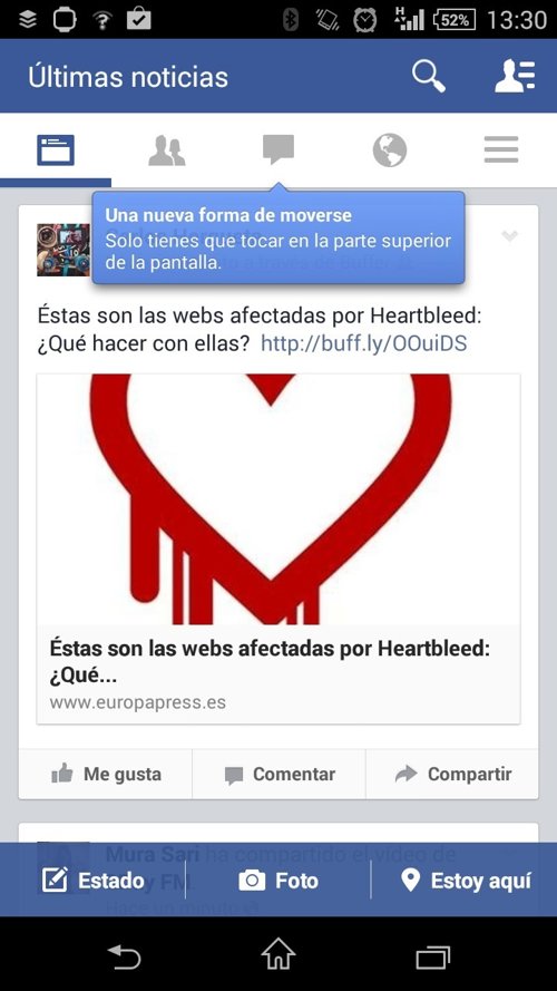 Facebook le da un cambio radical su aplicación Android al estilo Twitter